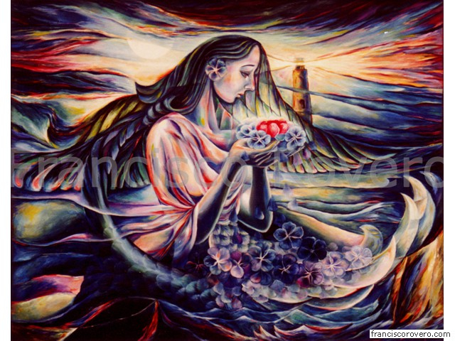 Legend of Lorelei  (Oil on canvas 98 x 78cm)