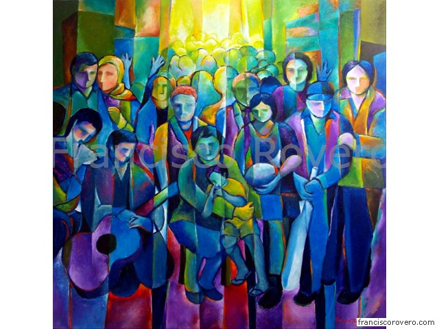 Sama-sama Together  (Oil on canvas 101.5 101.5cm)